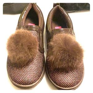 ❌SOLD Chocolate brown slip on sparkling shoes 🤎